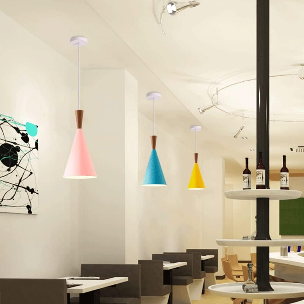 THKSGIV Industrial Pendant Light with Romantic Macaron Hanging Lamp Shade Scandinavian Metal Color Ceiling Chandeliers Simple Aluminum Suspension Lights Fixture,Chandelier