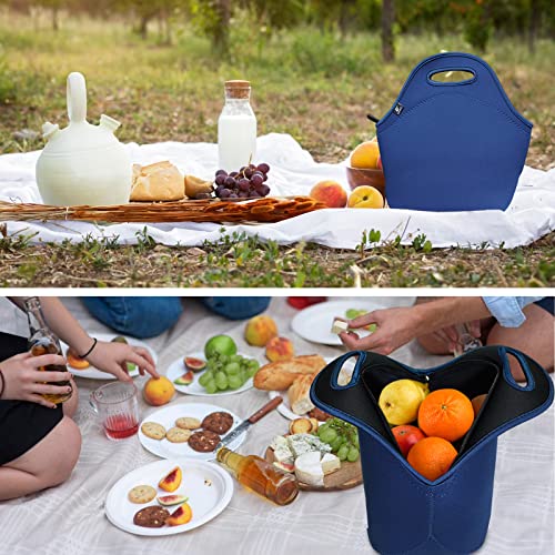 Lovac Neoprene Lunch Bag, Thick Insulated Lunch Bag - Durable & Waterproof Lunch Tote With Zipper For Outdoor Travel Work (Blue) #TOP5