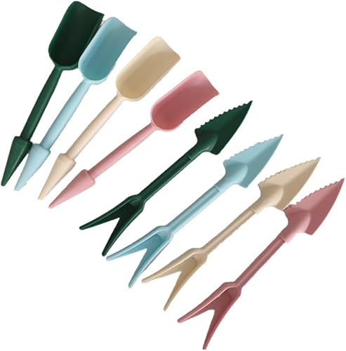 Pala de jardín de plástico con herramientas manuales transplantadora, colorida mini pala multifuncional para plantas verdes para aflojar el suelo en