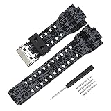 時計バンド カシオGショック互換 取付幅16mm 防水 交換ストラップ G-8900A GR-8900A GW-8900A GA-110 GA-100 GD-100 GD-110 (ブラック)