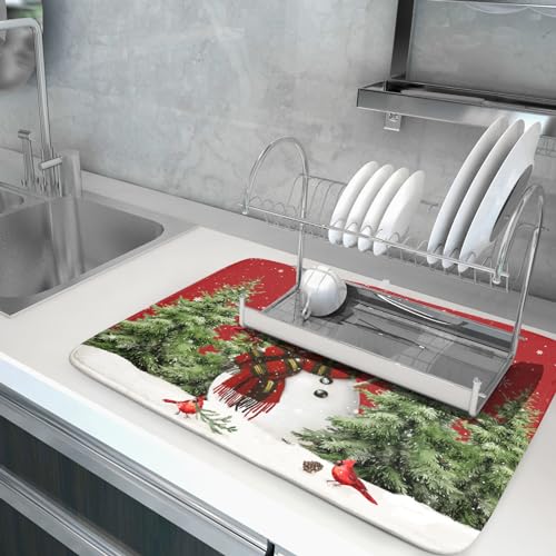 Aportt DSS Christmas Snowman Dish Drying Mats thumb #4