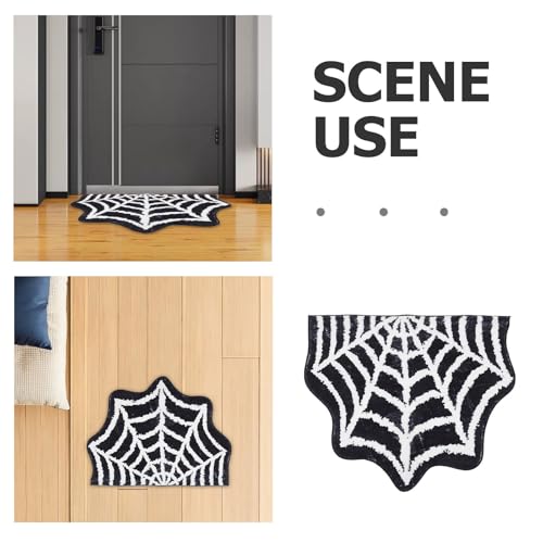 Alfombra de telaraña Toyvian de imitación cachemira para decoración de Halloween 5