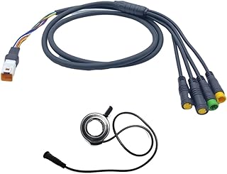 E-Bike Motor Cable For Bafang Motors, Durable 1T4 Cable Compatible With Bafang M400 G330 G510 M620 Motors- UART/CAN Protocol With 130X Throttle, 1T4 uart +130x