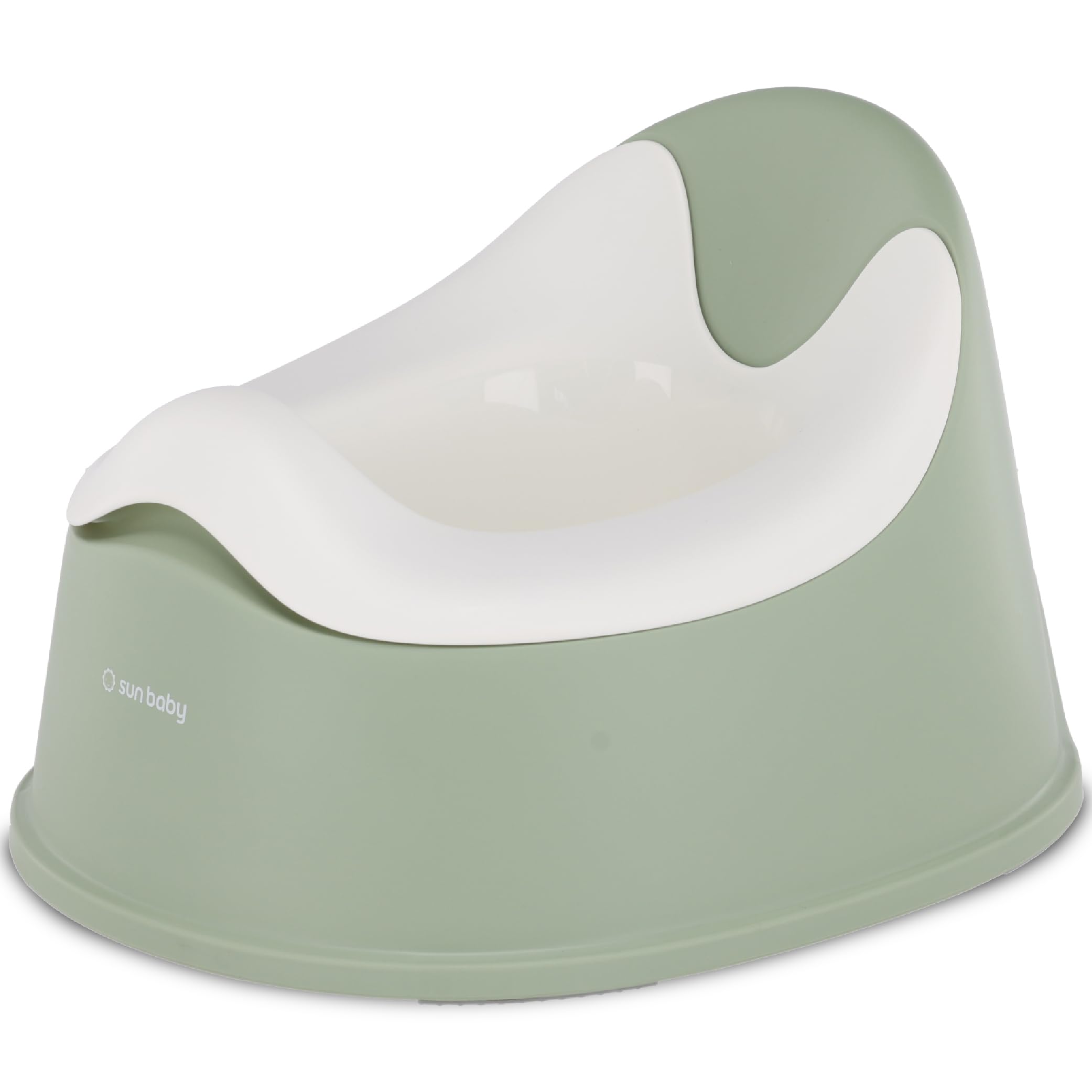 sun baby Kinder Töpfchen 18-36 Monate, rutschfeste Füße, ergonomische Rückenlehne, herausnehmbarer Einsatz, aus Kunststoff, bis zu 15 kg (Grün-Weiß)