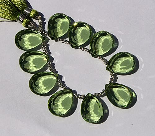 Quartz améthyste verte en briolettes poires pour sublimer vos tenues de soirée