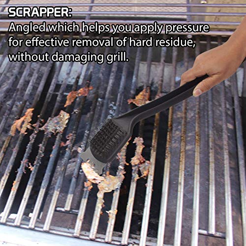 Shelzi Stainless Steel BBQ Grill Cleaning Brush with Scraper
