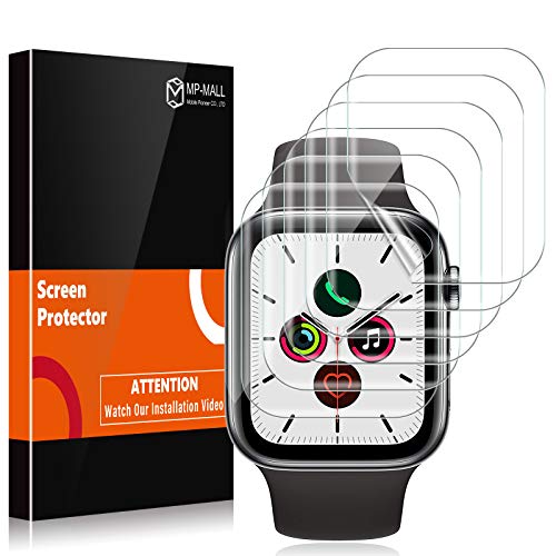MP-MALL [6 Pack] Screen Protector Compatible with Apple Watch 42mm Series 3 2 1 44mm Series 4 5 Bubble-Free iWatch Flexible TPU Film