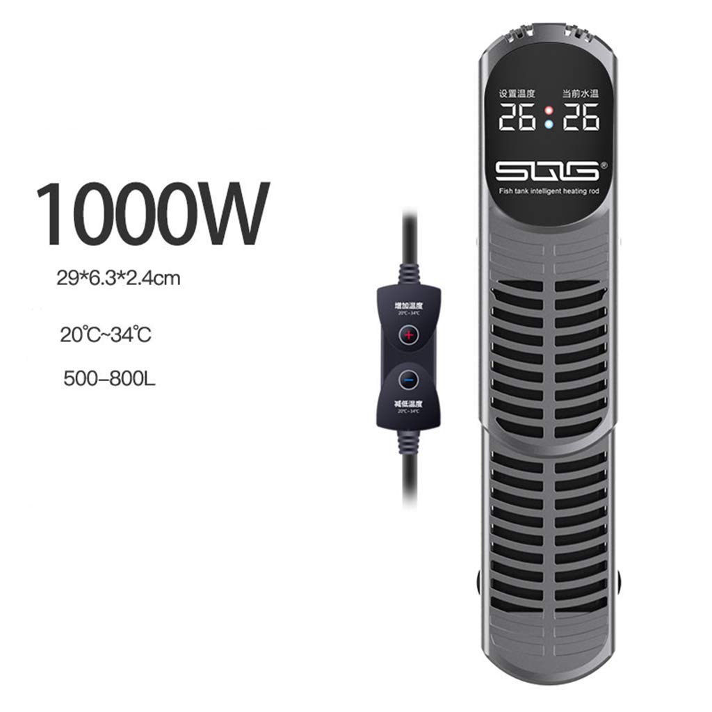 MU Calentador de termómetro de Acuario Digital para el hogar, médico infrarrojo IC, Control Remoto Independiente,Plata,1000W