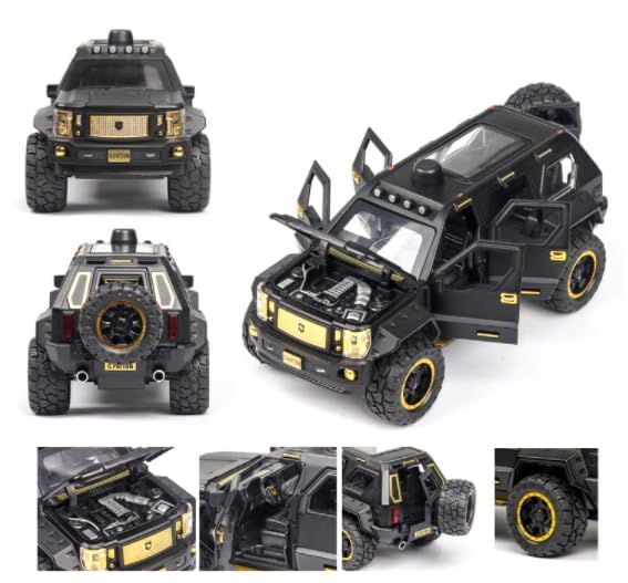 Image of Die Cast Metal Car G Patton 1:32 Scale Diecast Toy Car Vehicle For Kids Sound Light Pull Back, Multicolor