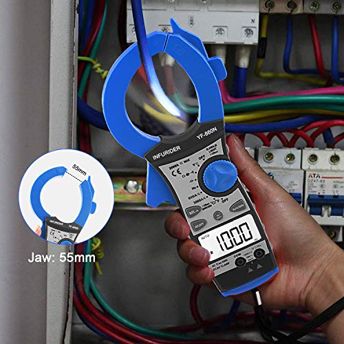 Digital Clamp Meter Infurider Yf-860N T-Rms 6000 Display Auto-Range, Multimeter Amp Volt Tester, Accurate Measure For Ac/Dc Current, Voltage, Ohm, Hz, Capacitance, Resistance,Temp, Duty Cycle #TOP4