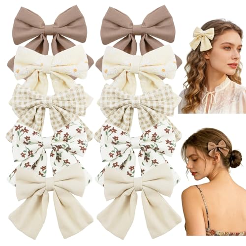 10 pinzas grandes con moño colorido para cabello miniatura 1