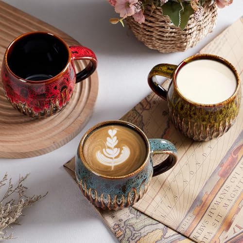 Taza grande de cerámica 20oz con asa, color amarillo miniatura 6