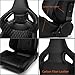 ModifyStreet Black Stitching w/Carbon Fiber Leather PVC Reclinable C-Series Sport Racing Seats W/Slider Left/Right