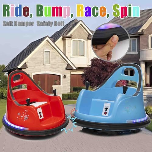 Image of Kids Ride on Bumper Car for Toddlers, 12V Kids Ride on Toy Car with Remote Control, 2 Playing Modes,360 Degree Spin,Bumping Toy Gifts for Toddlers Boys and Girls 1.5-6 Ages, Blue