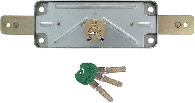 Amig - Cerradura Metálica para Cierres de Persianas Metálicas Enrollables Mod. 645 Cilindro: 15 mm Incluye 3 Llaves de Puntos Acabado Acero Zincado
