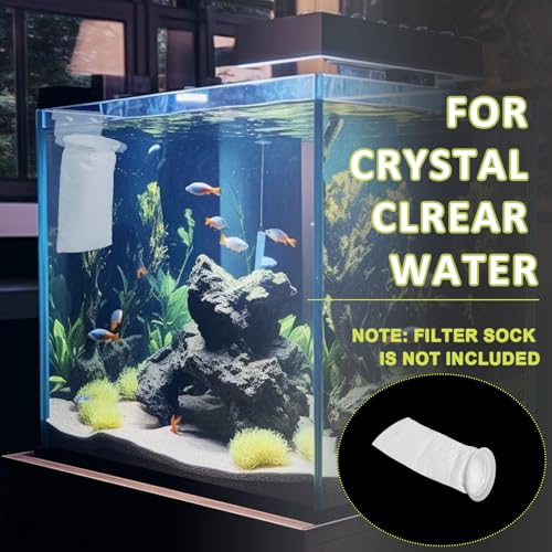 Image of Filter Sock 4 Inch Ring, Filter Socks for Saltwater Aquarium by 9 Inch Long, 200 Micron Aquarium Filter Sock for Fish Tank Sump Saltwater Freshwater Aquariums (12 Pack)