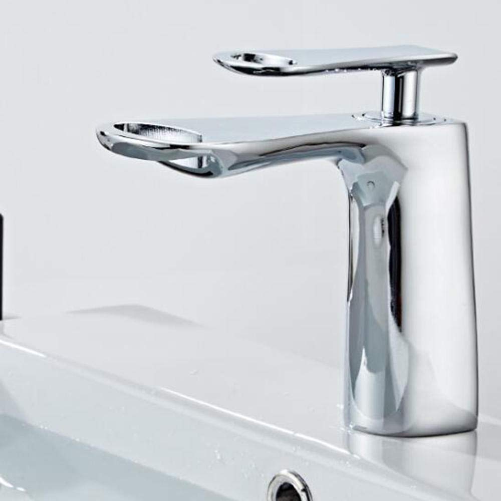 COSZWQDP Basin Mixer tap Waterfall Bathroom Sink taps Hot and Cold Brass Faucet Single Handle washbasin Faucet-Pink(Nero)