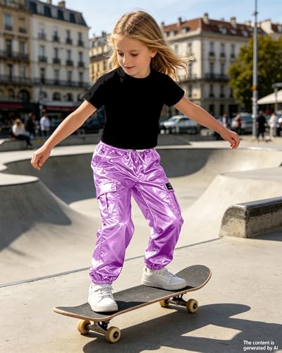 Image of SANGTREE Girls' 2 Piece Outfits T-Shirt and Drawstring Cargo Jogger Pants Clothing Set, 4-14 Years