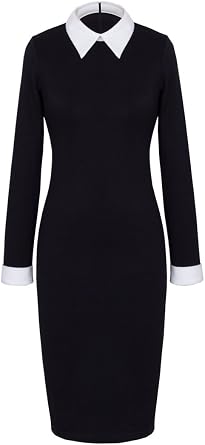 HOMEYEE Womens Celebrity Turn Down Collar Business Bodycon Dresses