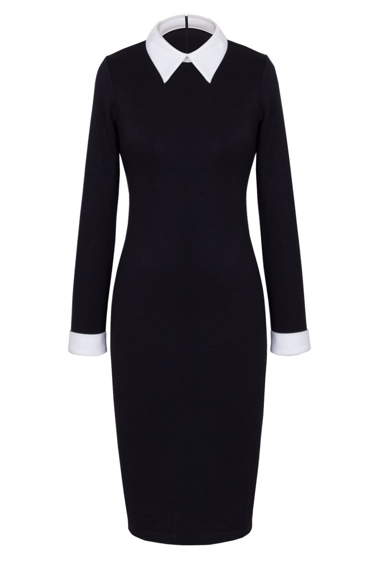HOMEYEE Womens Celebrity Turn Down Collar Business Bodycon Dresses