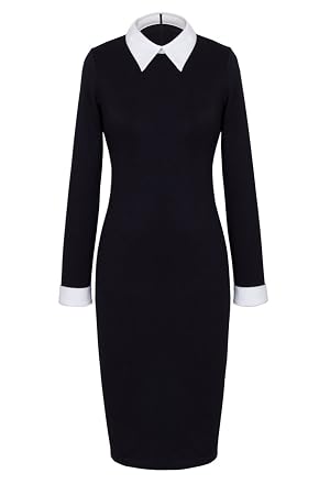 HOMEYEE Womens Celebrity Turn Down Collar Business Bodycon Dresses