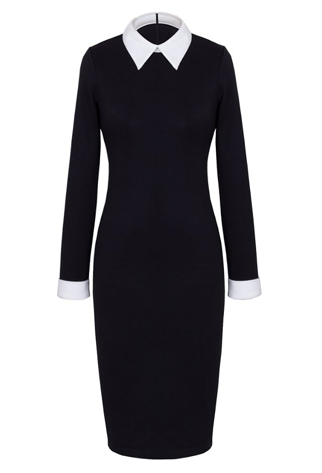 HOMEYEE Womens Celebrity Turn Down Collar Business Bodycon Dresses