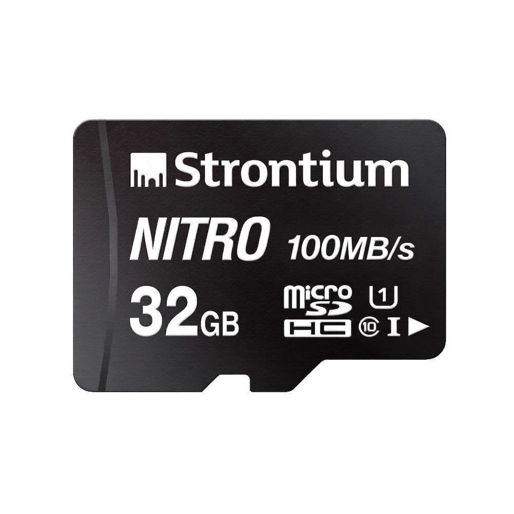 strontium 32gb nitro microsd a1 memory card, class 10, high capacity