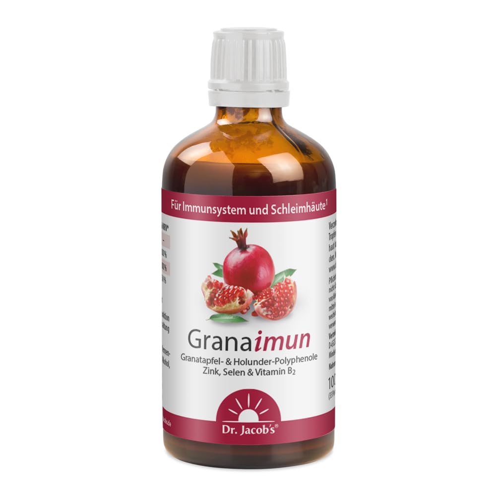 Granaimun von Dr. Jacob's 100 ml Flasche I mit Zink, Selen und Vitamin B2 I für Immunsystem¹, Zellschutz² und Schleimhäute³ I 33 Portionen