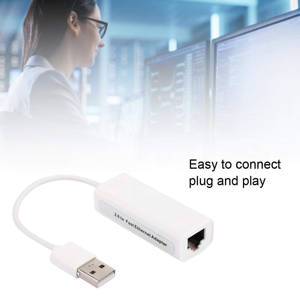 Karta sieciowa USB, adapter Ethernet USB 2.0 RJ45 biały ABS RTL8152B Chip komputer zewnętrzna karta sieciowa dla systemu Android, dla dla Tablet PC, dla