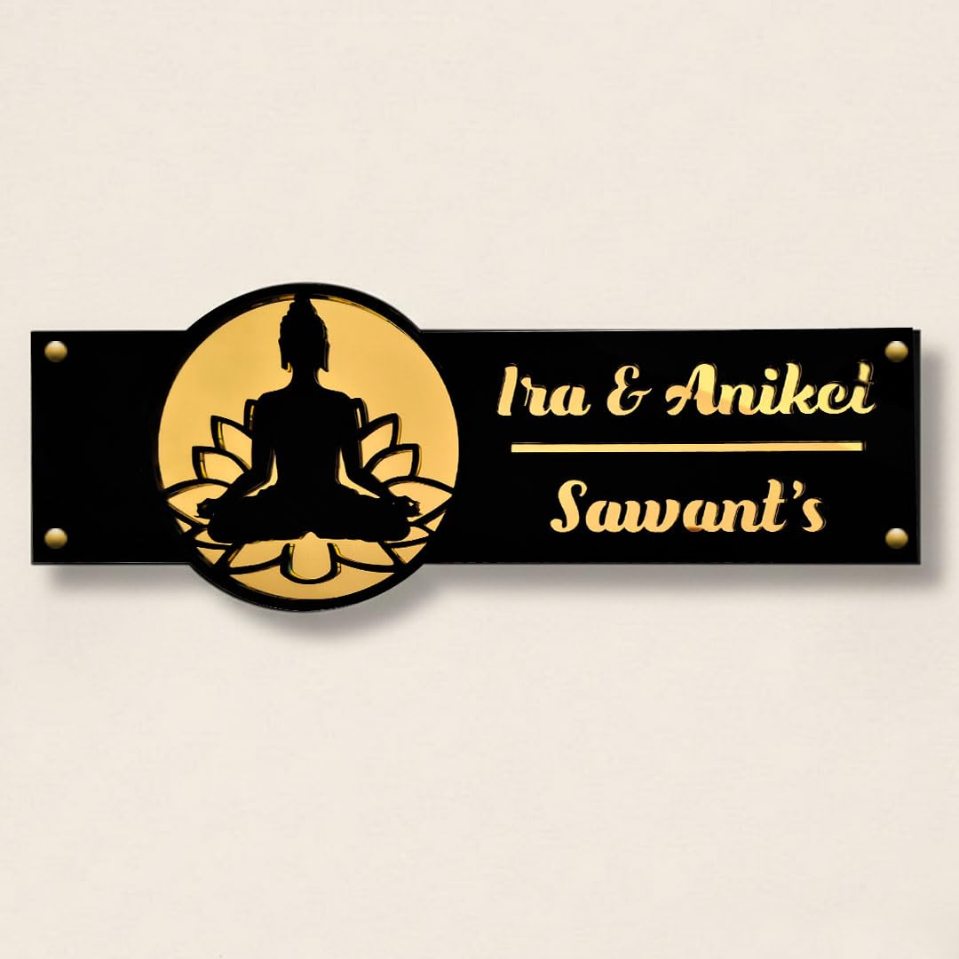 Personalised Buddha Acrylic Name Plate for Home | Kalpavriksha Name Board — Amazon image 16