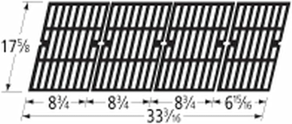 Music City Metals 69594 Gloss Cast Iron Cooking Grid Set Replacement for Gas Grill Model Brinkmann 810-9590-S