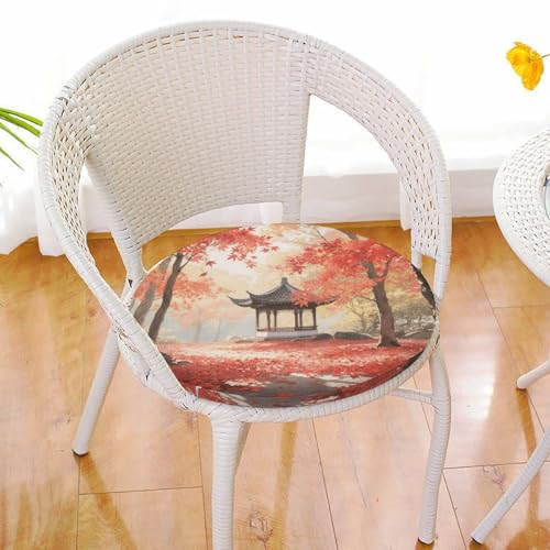 Cojín de asiento para cama y sofá con diseño de bosque de arce oriental 7