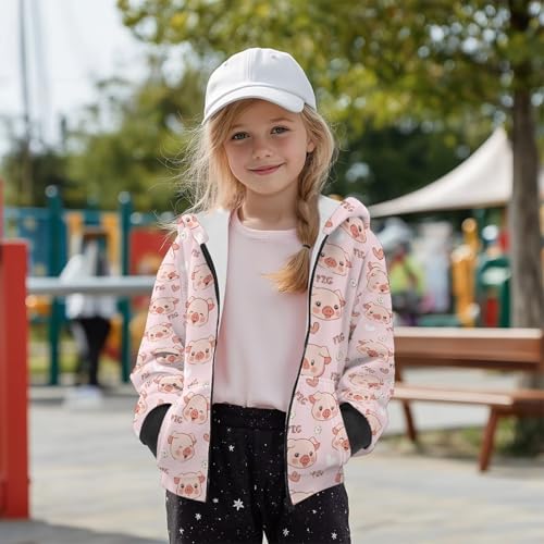 Cute Zip up Hoodie for Girls 6-16 Years Thick Outfits Long Sleeve Jacket Zipper Fall Cardigan3