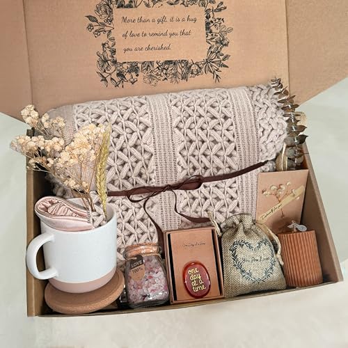 Get Well Soon Gift Baskets for Women Men, Comfort Gifts Blanket, Sympathy Gifts, Thank You Gifts, Thinking of You/ Mothers Day Gifts for Women