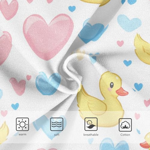Wusikd Yellow Ducks Girls' Underwear Cotton Pink Blue Hearts Girls Briefs Soft Toddler Underwear 2T3