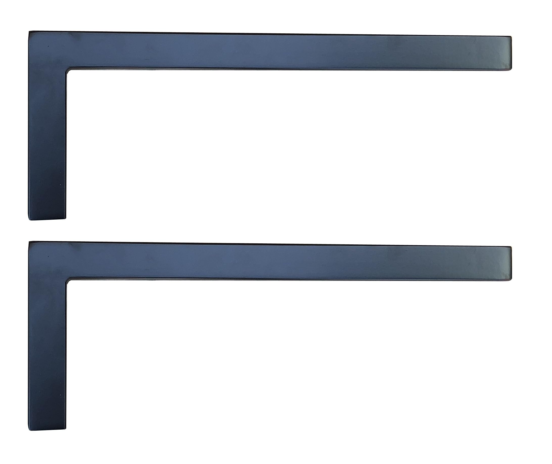 Waschtischkonsole Wandkonsole Stahl schwarz L-Form 2 Stück (450x150mm)