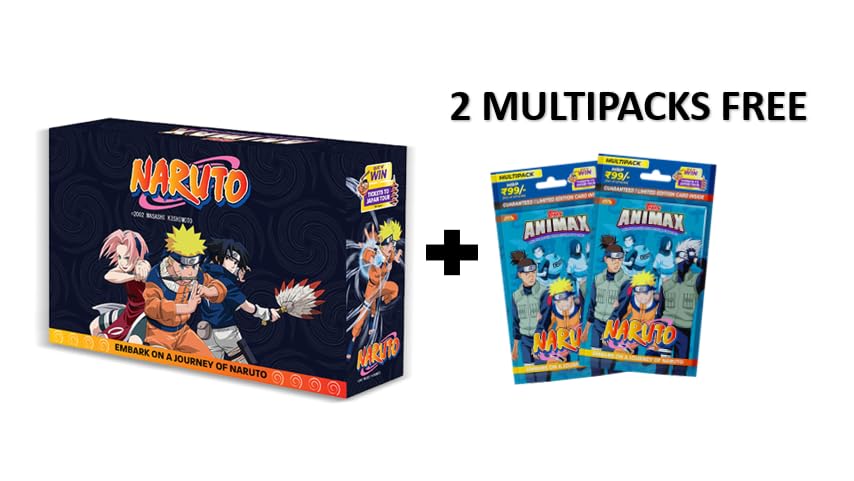 Image of Topps Animax 2024 Official Naruto Collectible Card Game (Jumbo Pack + 2 Animax Multipacks Free)