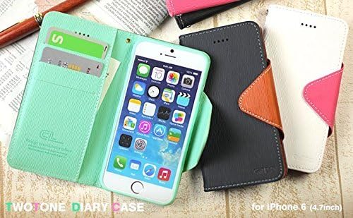 iPhone 6S Case, Cellto PU Leather Wallet Cover Stand and Reversible Magnetic Flap Flip Cover for Apple iPhone 6S - Navy Blue/Brown