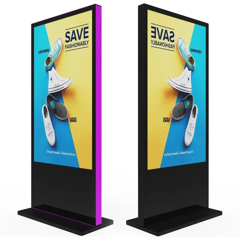 Touch Screen Kiosk-Digital Hyper Kiosk Display Screen Information Kiosk Advertising Digital Signage Interactive Touch Screen Kiosk System w/LCD Built-in Media Player-65inch