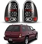 Nixon Offroad Tail Lights for Dodge Caravan 1996-2000 / Durango 1998-2003 / Chrysler Town and Country 1996-2000 Tail Lamps LED Rear Lights Rear Lamps Assembly Replacement (Glossy Black/ Clear Lens)
