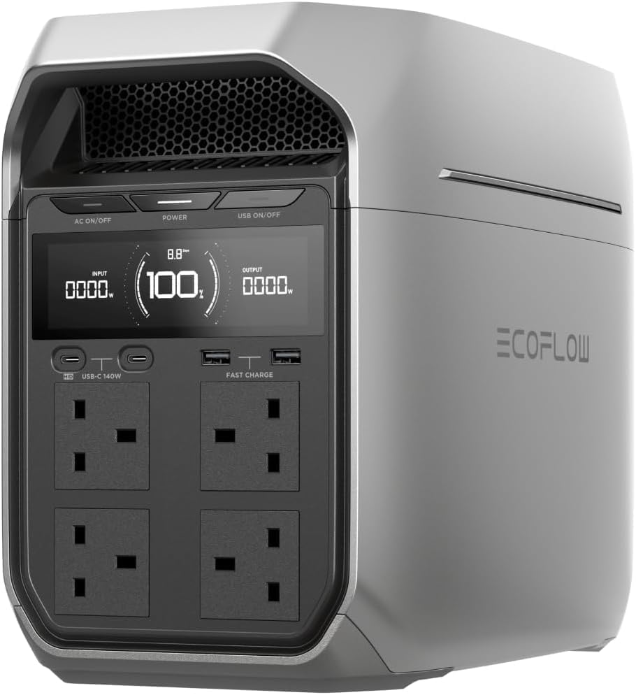 ECOFLOW Portable Power Station DELTA 3 Plus, 1024Wh LiFePO4 Battery, Fully Charges in 56 Minutes, 1800W Solar Generator for Home Backup, Power Outages, and Outdoor Camping