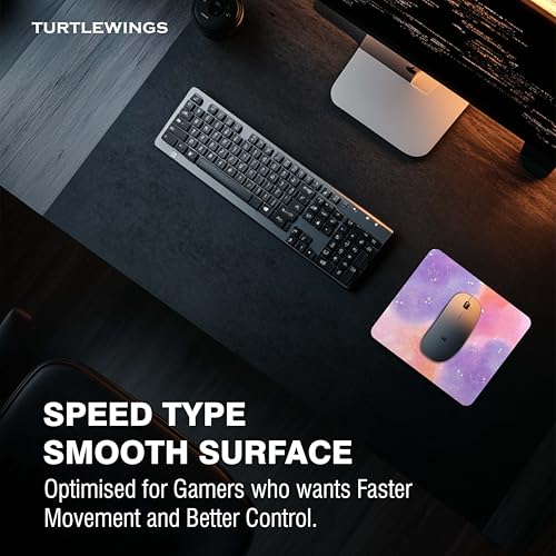 Image of TURTLEWINGS | Mousepad | Smiley - 22x18 cm, 3mm Thick | Abstract Design Non-Slip Rubber Base | Office, Study & Gaming Use | Premium Smooth Surface 11 16