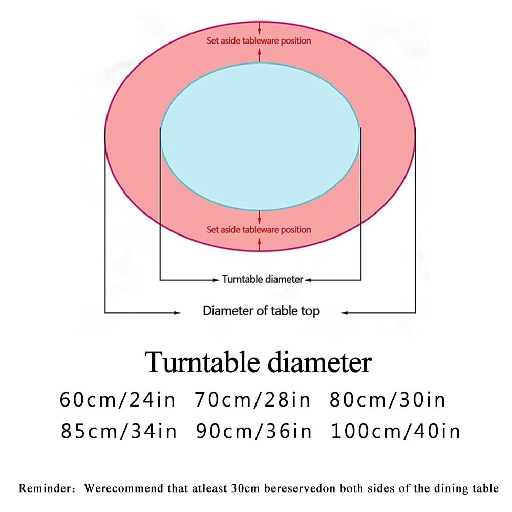 Vassoio Girevole in Vetro temperato Lazy Susan, 24, 28, 30, 36, 40 Pollici, Vassoio Girevole Trasparente per Tavolo da Pranzo, portavivande Girevole (100 cm, 40 Pollici)