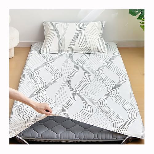 Mswborml Imprimé Housse de Futon Sol Japonaise avec Fermeture Éclair, Amovible Housse de Protection pour Tapis de Tatami en Coton Lavable Housse en Coton...