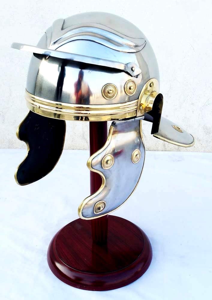 Elmo Pretoriano Romano Dorato - Elmetto Medievale Decorativo, Unisex, Per Costumi E Halloween - Foto 2