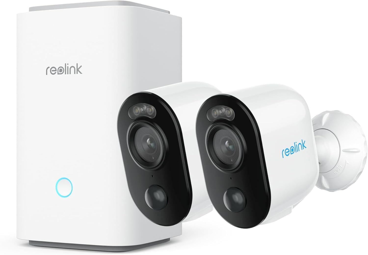Reolink 2K Camara Vigilancia WiFi Exterior Solar con Foco, Visión Nocturna en Color, Detección AI, WiFi 2.4 GHz, Home Hub para Gestión Central y Almacenamiento, Sin Cuotas Mensuales, Set de 2 Argus 3E