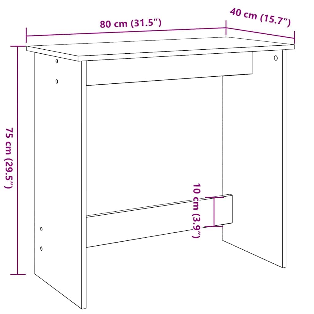 Scrivania affumicatura 80 x 40 x 75 cm, materiale in legno, robusto computer desk per casa, ufficio, design moderno, versatile