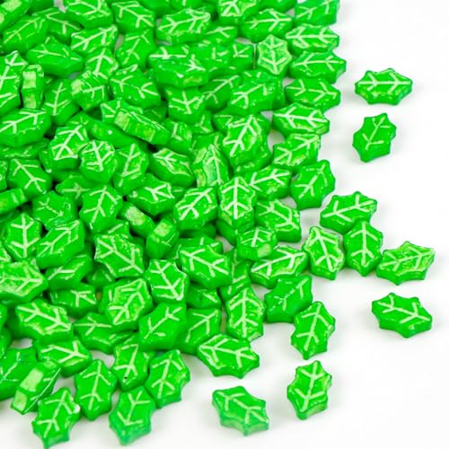 Green Leaf Sprinkles For Cake Decorating, 150G/5.29Oz, Edible Green Sugar Sprinkles, Flower Cake Decorations, Cupcake Cookies Topper, Easter Baking Party Spring Supplies