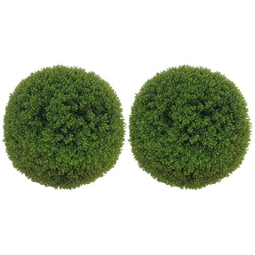 HOMCOM Lot de 2 Boules de buis artificielles de 40 cm, Protection UV, décoration pour la Maison, Le Jardin, la fête de Mariage, la décoration de la Maison,...