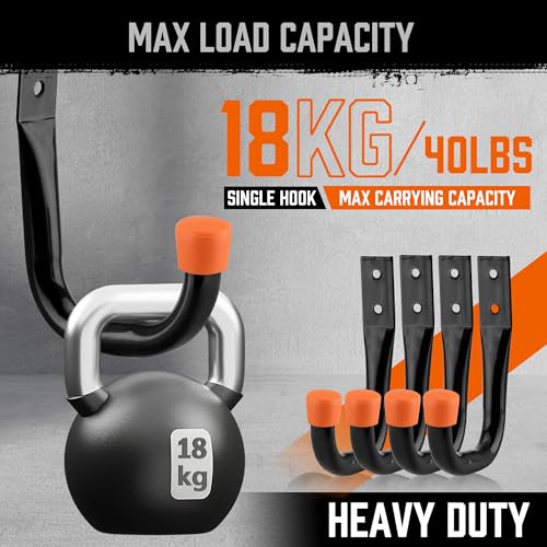 HORUSDY 10-Pack Garage Hooks, Utility Hook, 9" & 6” Garage Heavy Duty Wall Hook for Bikes, Kayak and Hanging Ladders by HORUSDY - Image 4